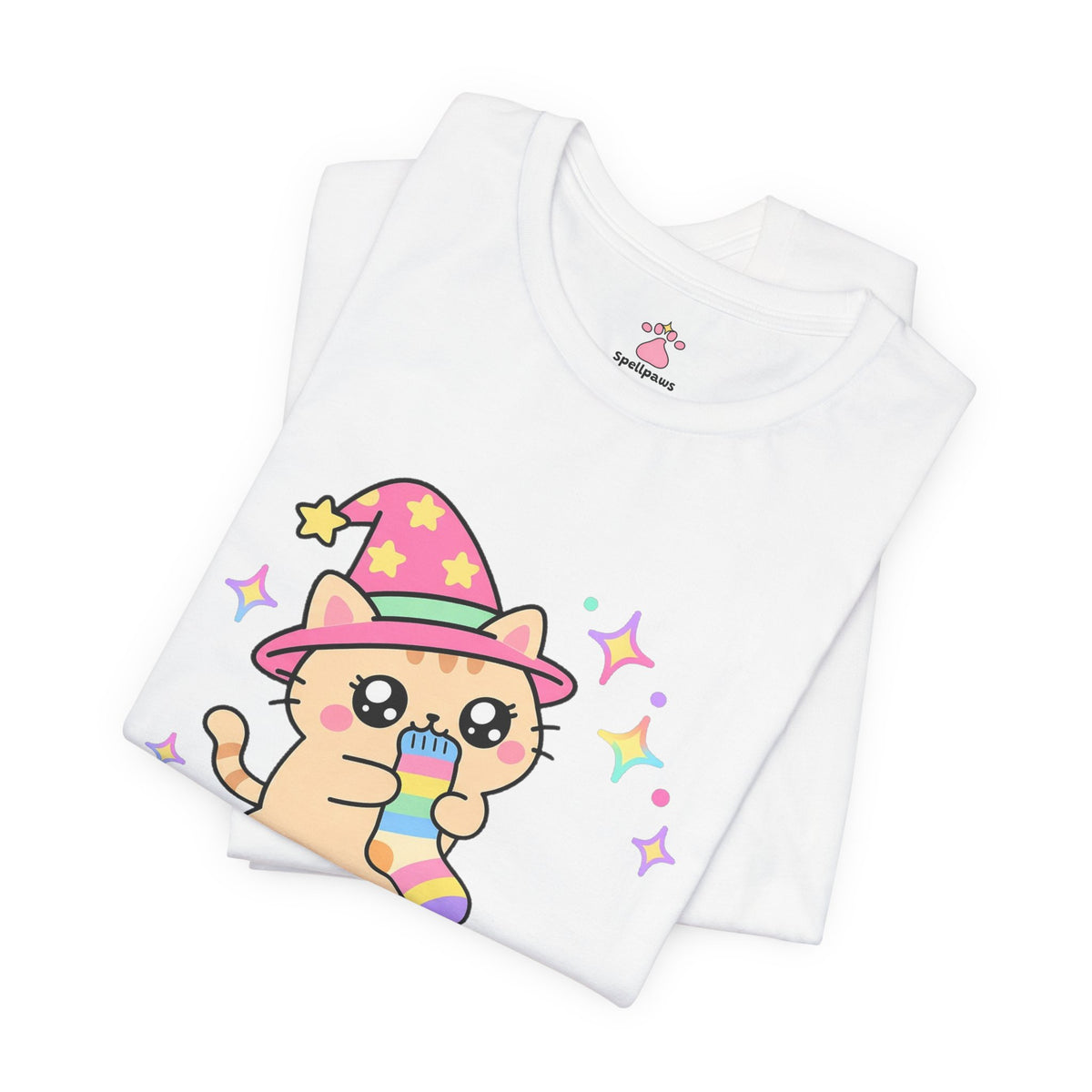 Wizard cat dragging a stolen sock, Sockus Stealus tee